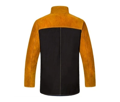 Chaqueta de soldador cuero oro con algodón ignífugo en espalda