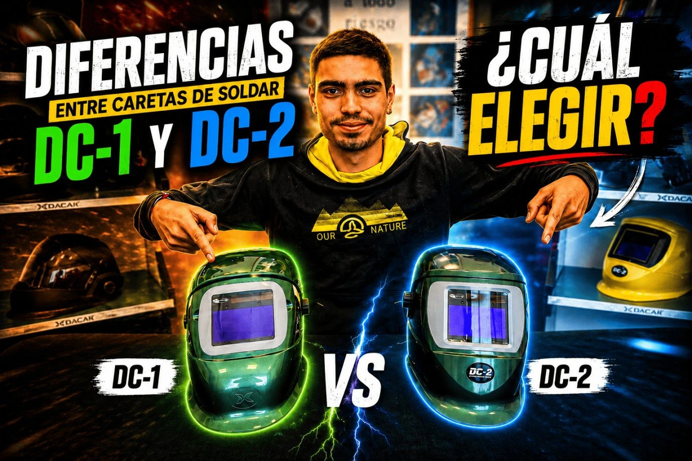 Diferencias entre caretas de soldar DC-1 y DC-2 ¿Cuál elegir?