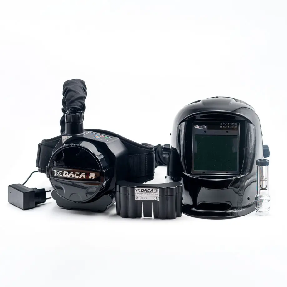 Motoventilador DACAiR + careta de soldar WH02 Grand con filtro electrónico V958I Plus 1 Motoventilador DACAiR + careta de soldar WH02 Grand con filtro electrónico V958I Plus