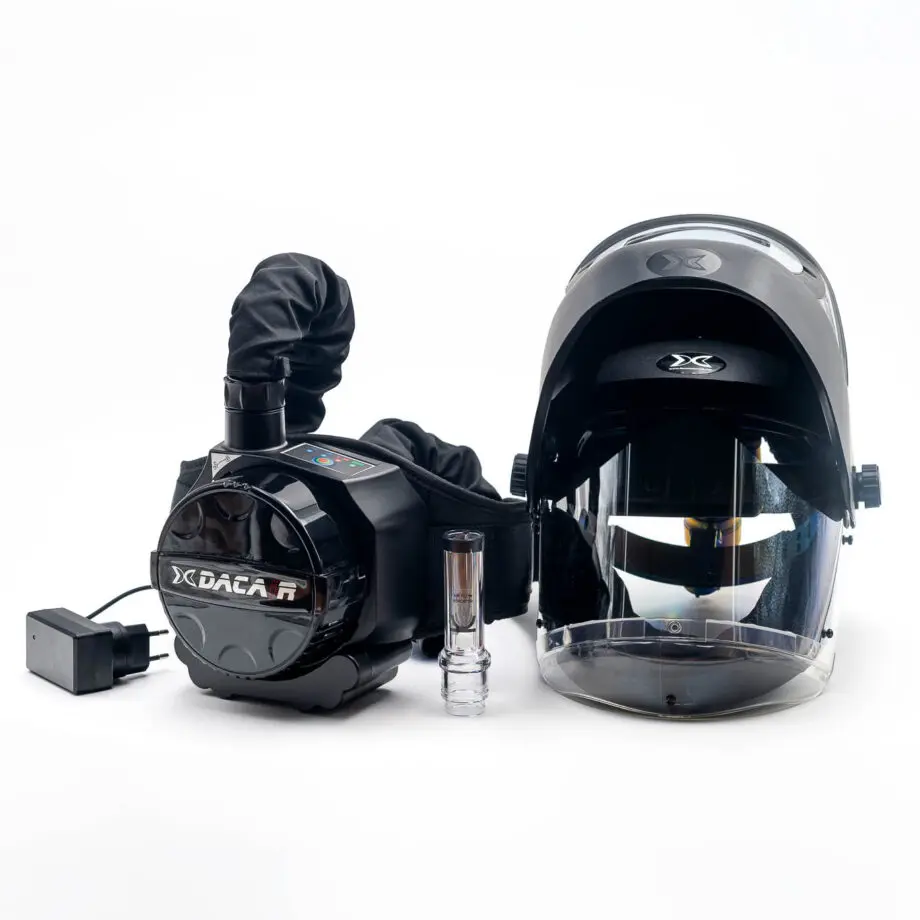 Motoventilador DACAiR + pantalla facial DC-Guard Air + careta de soldar DC-1 1 Motoventilador DACAiR + pantalla facial DC-Guard Air + careta de soldar DC-1