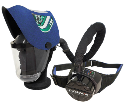 Motoventilador DACAiR + pantalla facial DC-Guard Air + careta de soldar DC-1 7 motoventilador dacair dcguard air dc1 azul